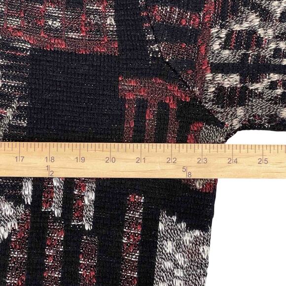 Boulevard By Block Men's Grandpa Crew Neck Sweater XLT Black Red Geometric Knit - Picture 5 of 6